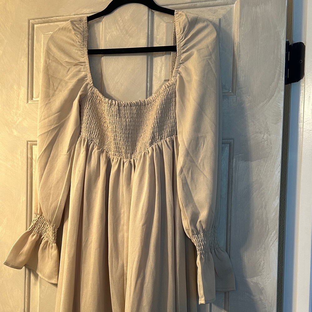 WeWoreWhat Cream Smocked Top